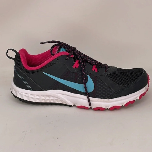 Nike Shoes Sneakers Running Wild Trail Black Pink Size 8.5 - Picture 9 of 12